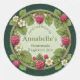 Floral Raspberry Jam Classic Round Sticker | Zazzle