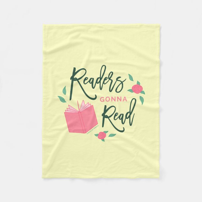 Floral Readers Gonna Read Bookish Fleece Blanket (Front)