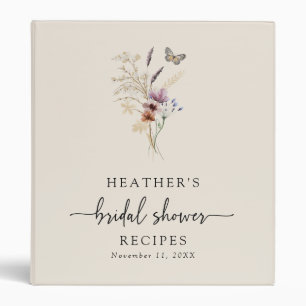 Floral Recipe Bridal Shower Binder