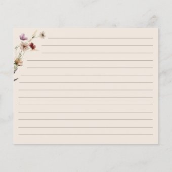 Floral Recipe Card | Zazzle