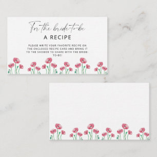 Floral Recipe for the bride to be Enclosure Card