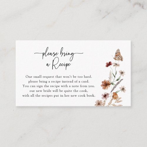 Floral Recipe Request Card