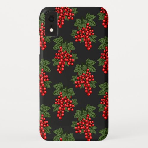 Floral Red Christmas Berries iPhone XR Case