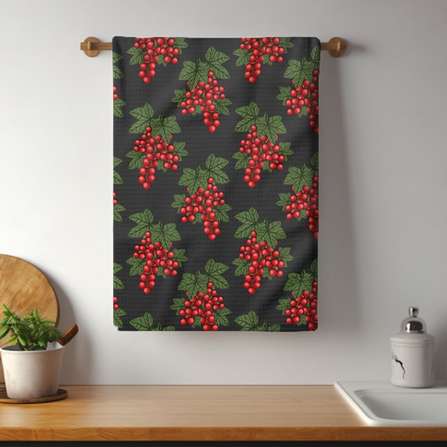 Floral Red Christmas Berries Kitchen Towel (Creator Uploaded)