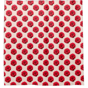 Floral Red Dahlia Photo Shower Curtain