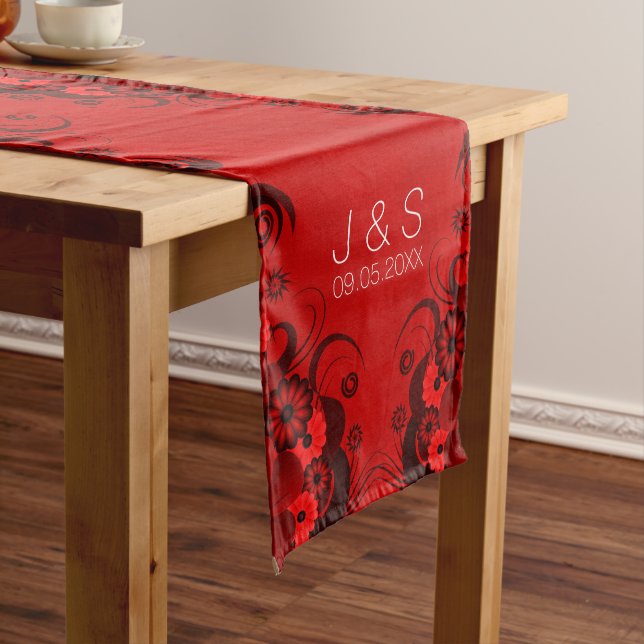Floral Red Gothic 16 x 108 Table Runners (In Situ)