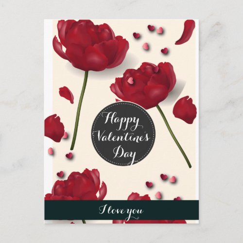 Floral Red Love Holiday Postcard