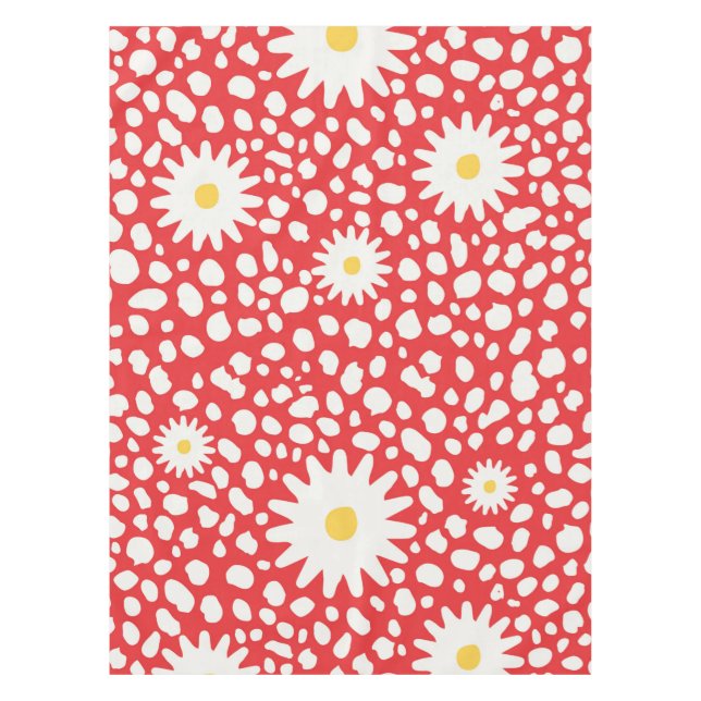 Floral Red Pattern Tablecloth (Front)