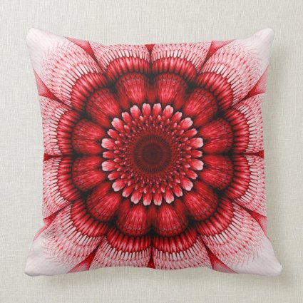 Floral red pattern throw pillow
