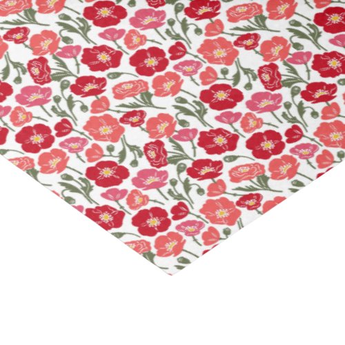 Floral Red Poppies Tissue Paper