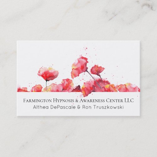  Floral Red Poppy Flower Business Card
