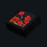 Floral Red Poppy Flowers Black Background Colorful Gift Box<br><div class="desc">Pretty,  beautiful,  colorful eye catching coasters with unique floral design in red poppy flowers,  this is perfect for gift giving!</div>