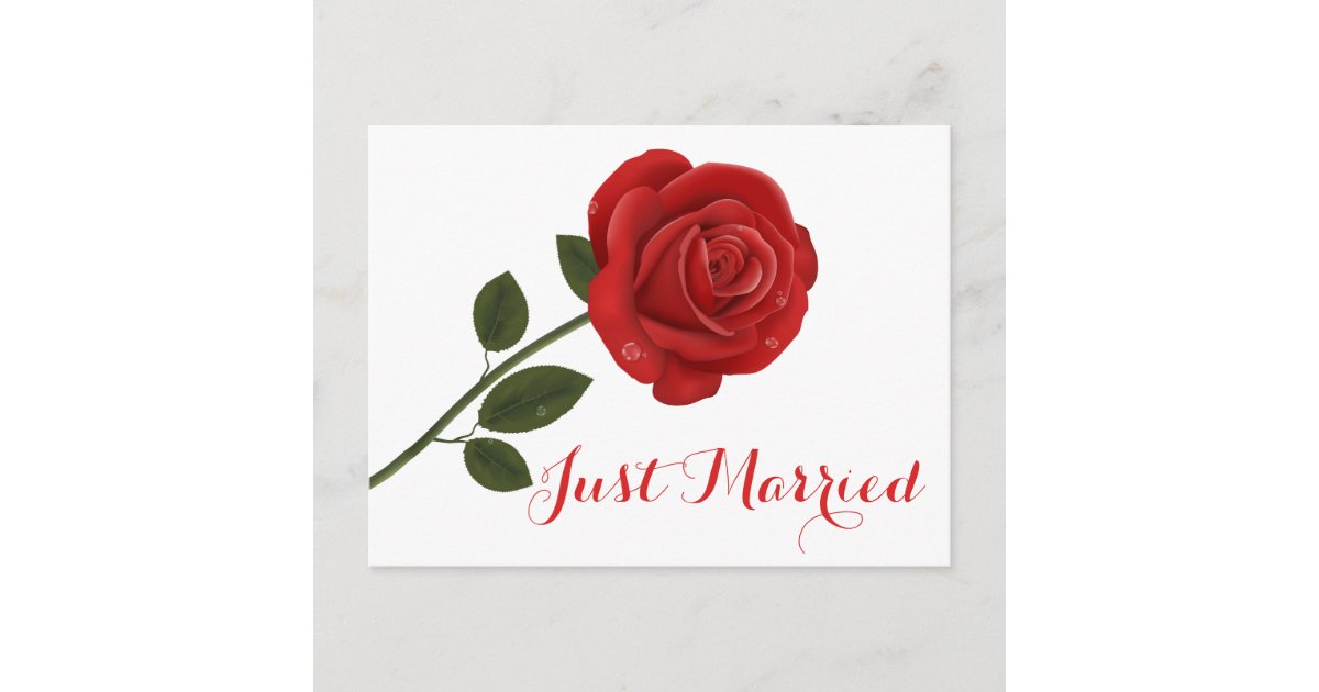 Floral Red Rose Flower - Wedding Party Invitation Postcard | Zazzle