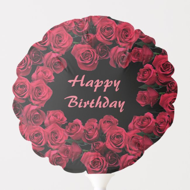 Floral Red Rose Flowers Balloon