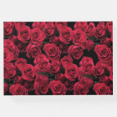 Floral Red Rose Flowers Birthday Party Guest Book (Back)