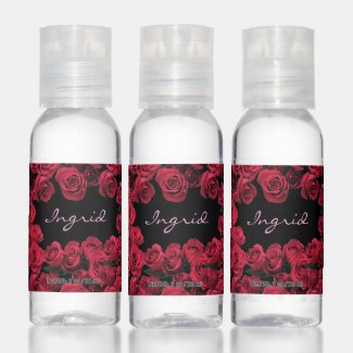 Floral Red Rose Flowers Hand Sanitizers