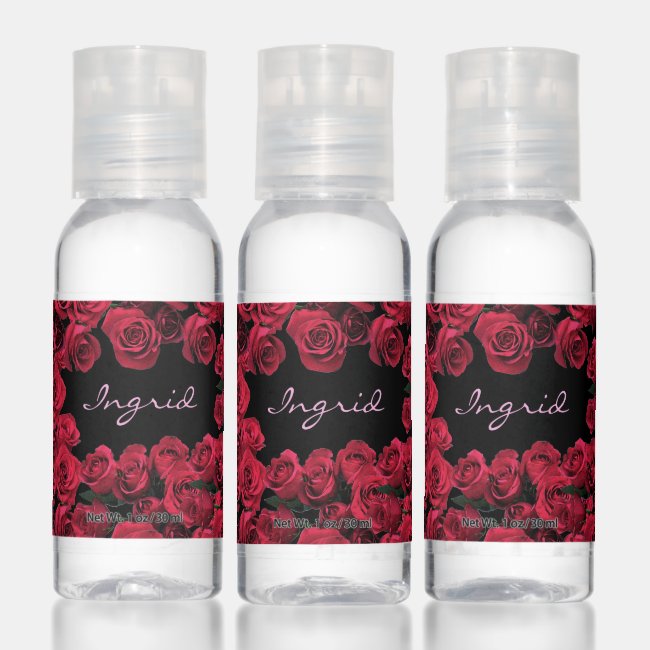 Floral Red Rose Flowers Hand Sanitizers