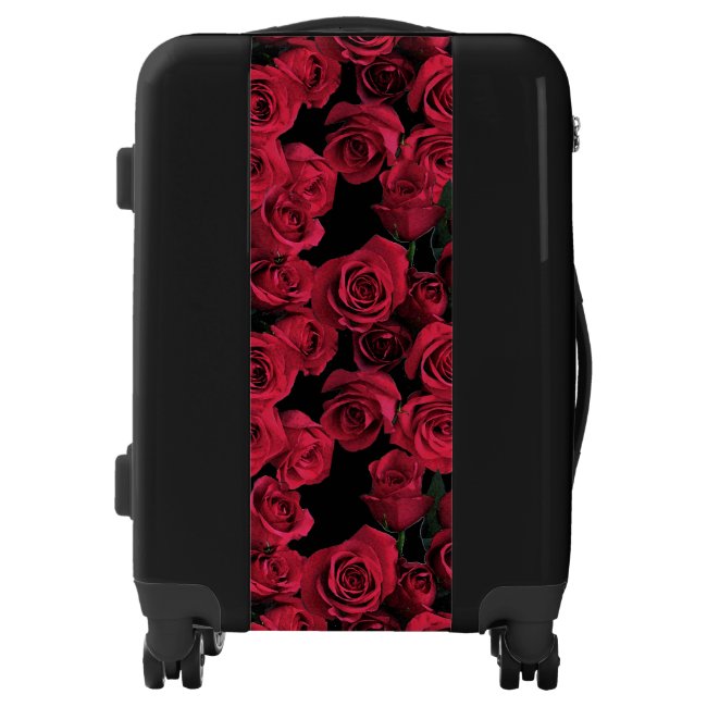 Floral Red Rose Garden Flowers Luggage