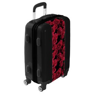Floral Red Rose Garden Flowers Luggage