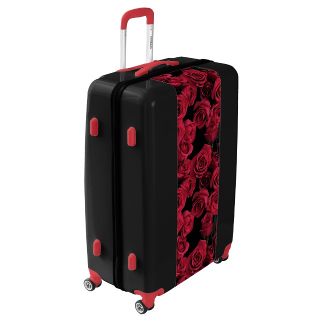 Floral Red Rose Garden Flowers Luggage (Rotated Left)