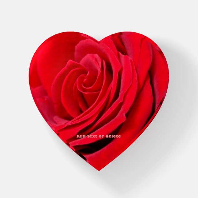 Floral Red Rose Paperweight (Front)