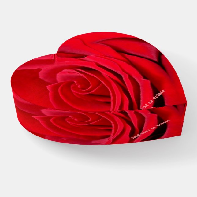 Floral Red Rose Paperweight (Angled)