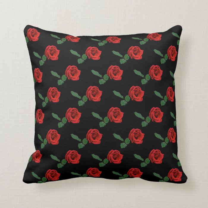 Floral Red Rose Throw Pillows