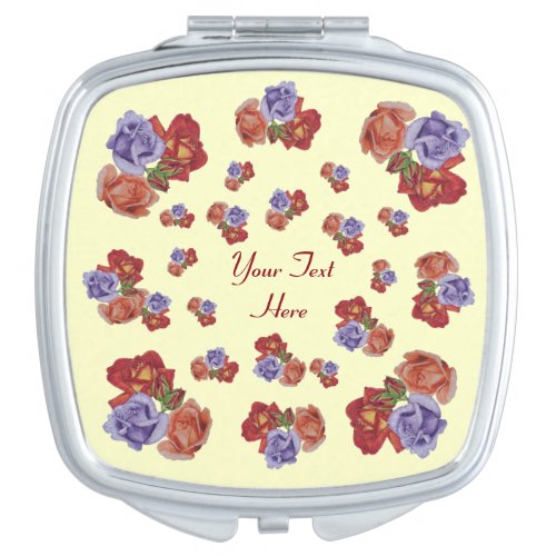 floral red roses and rose buds pretty flowers makeup mirror