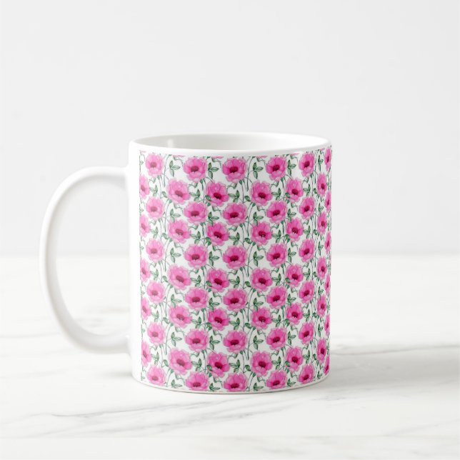 Floral Red Roses Pattern-55501 Coffee Mug (Left)