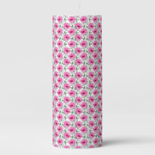 Floral Red Roses Pattern-55501 Pillar Candle