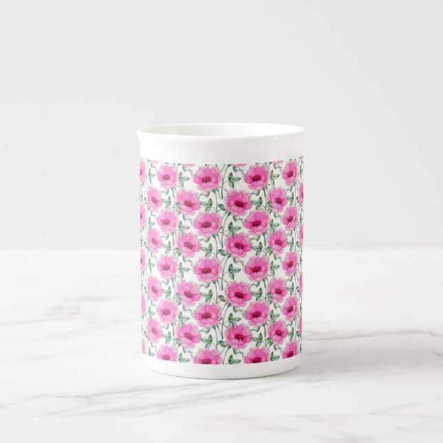 Floral Red Roses Pattern-5550 Bone China Mug (Front)