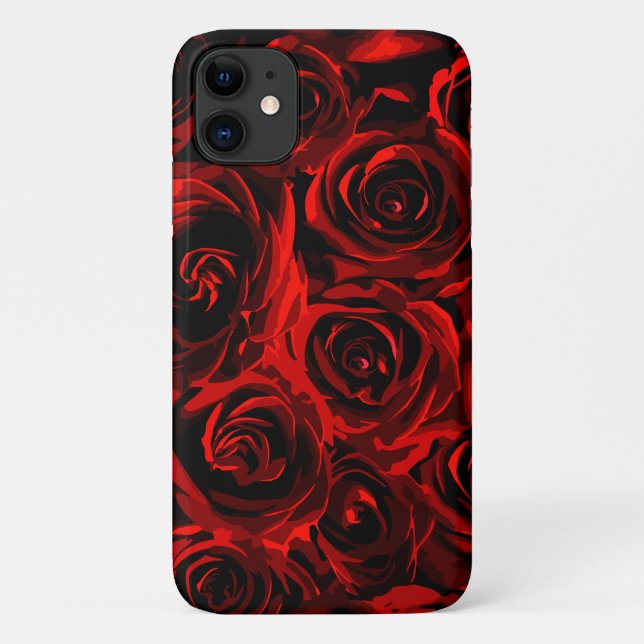 Floral Red Roses Pattern Case-Mate iPhone Case (Back)