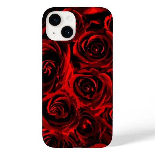 Floral Red Roses Pattern Case-Mate iPhone 14 Case