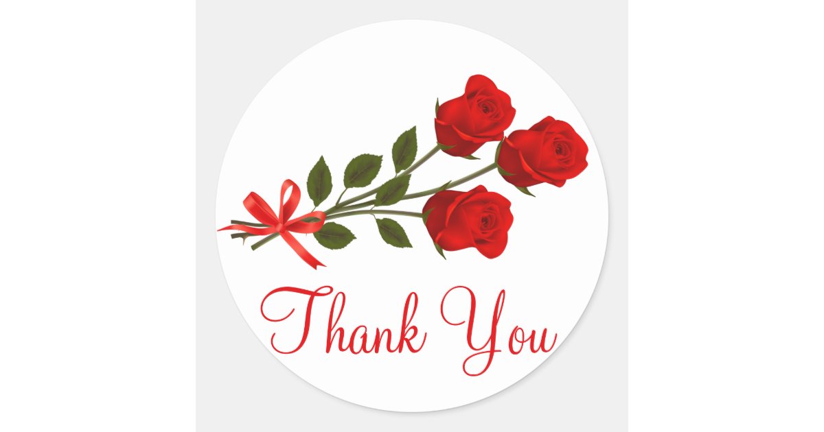 Gift Envelope Seal Stickers Thank You Round Labels Vintage Flowers Wedding Party