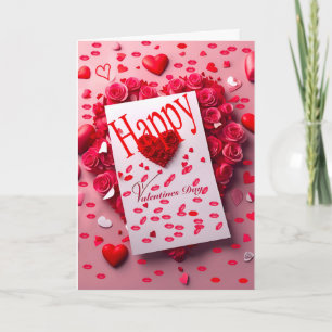 Floral Red Valentines Day I Love You Card