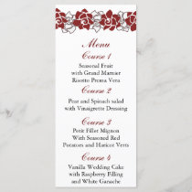 floral red Wedding menu