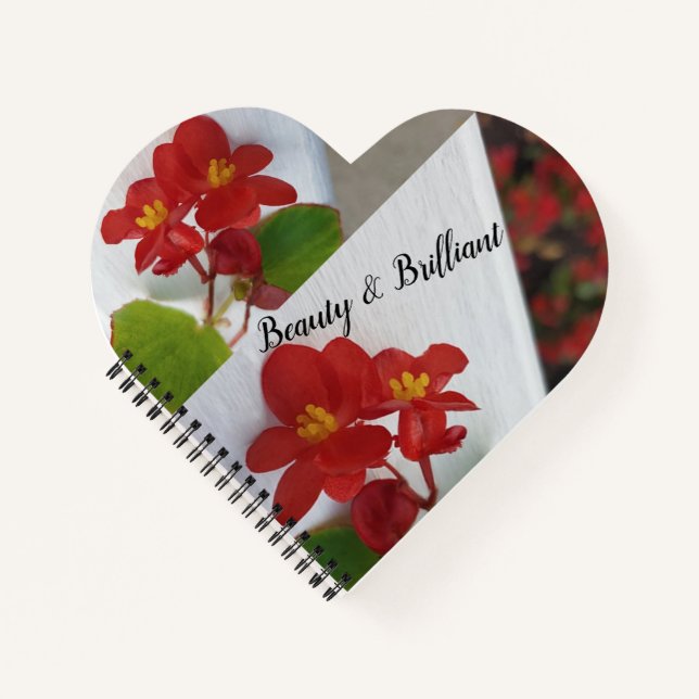 Floral Red + White Notebook (Front)