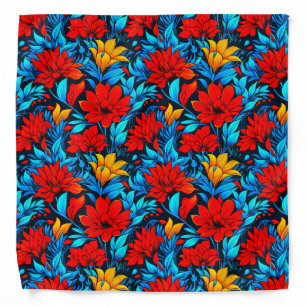 Floral Red yellow Flowers Pattern-13075 Bandana
