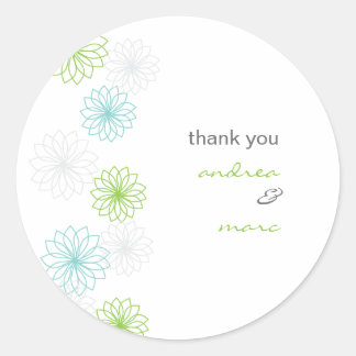 Floral Reflections Round Thank You Sticker
