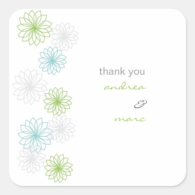 Floral Reflections Thank You Sticker (Front)