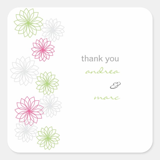 Floral Reflections Thank You Sticker (Front)