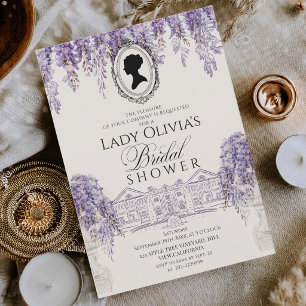 Floral Regency Era Vintage Bridal Shower Invitation