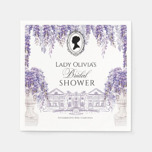 Floral Regency Era Vintage Bridal Shower Napkins