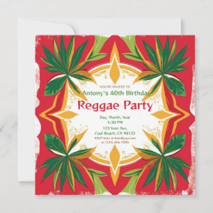 Floral Reggae Palms Customizable Party Invitation