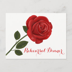Floral Rehearsal Dinner Red Rose Flowers Wedding Postcard