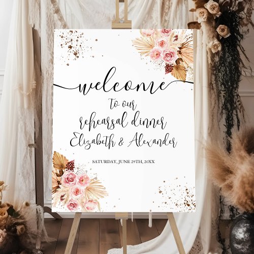 Floral Rehearsal Dinner Welcome Sign Foam Board