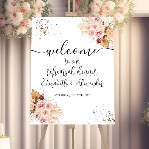Floral Rehearsal Dinner Welcome Sign Foam Board
