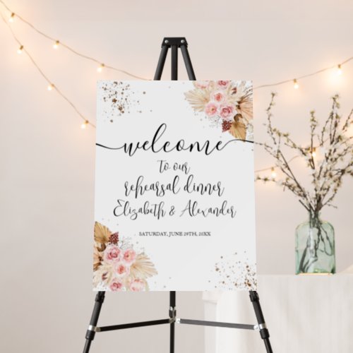 Floral Rehearsal Dinner Welcome Sign Foam Board