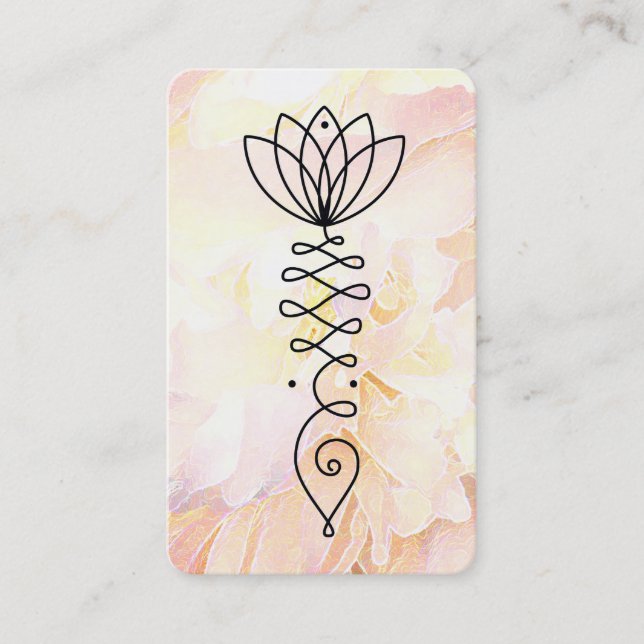 *~* Floral Reiki Yoga Heart Peony Lotus  Flower Business Card (Front)