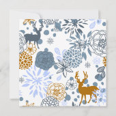 Floral Reindeer Winter Wedding Invitation (Back)